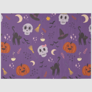 Seda Papel de tejidos de Halloween - Calaveras cortas,
