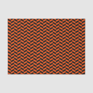 Seda Papel de tejidos de Herringbone, Naranja negro y b