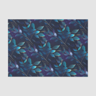 Seda Papel de tejidos de hojas azules brillante