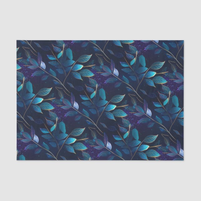 Seda Papel de tejidos de hojas azules brillante (Anverso)
