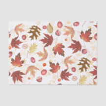 Papel de tejidos de hojas de otoño y bayas