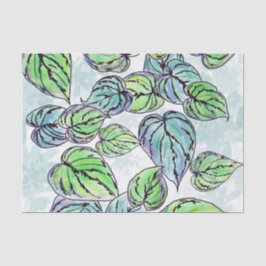 Seda Papel de tejidos de hojas verdes