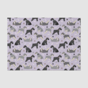 Seda Papel de tejidos de hojas y huesos Schnauzer