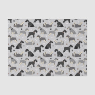 Seda Papel de tejidos de hojas y huesos Schnauzer