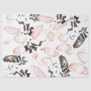 Seda Papel de tejidos de hojas y plumas de Boho