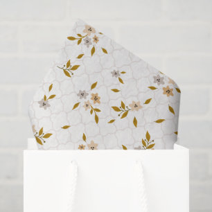 Seda Papel de tejidos de impresión floral estilizado