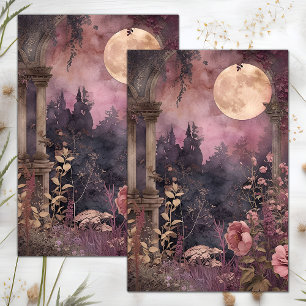 SEDA PAPEL DE TEJIDOS DE LA DECORACIÓN DE LA LUNA Y EL