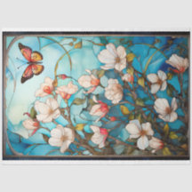 Papel de tejidos de la decoración de mariposas y f