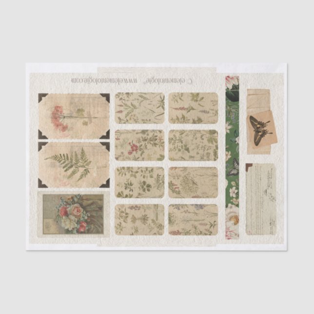 Seda Papel de tejidos de la época veintage (Anverso)