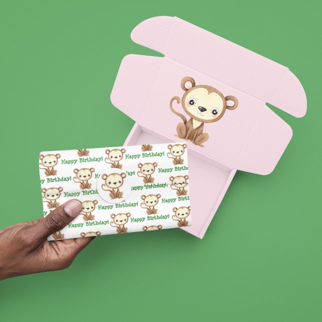 Seda Papel de tejidos de la jungla de monos (Celebrate a special birthday with this cute monkey tissue paper! )
