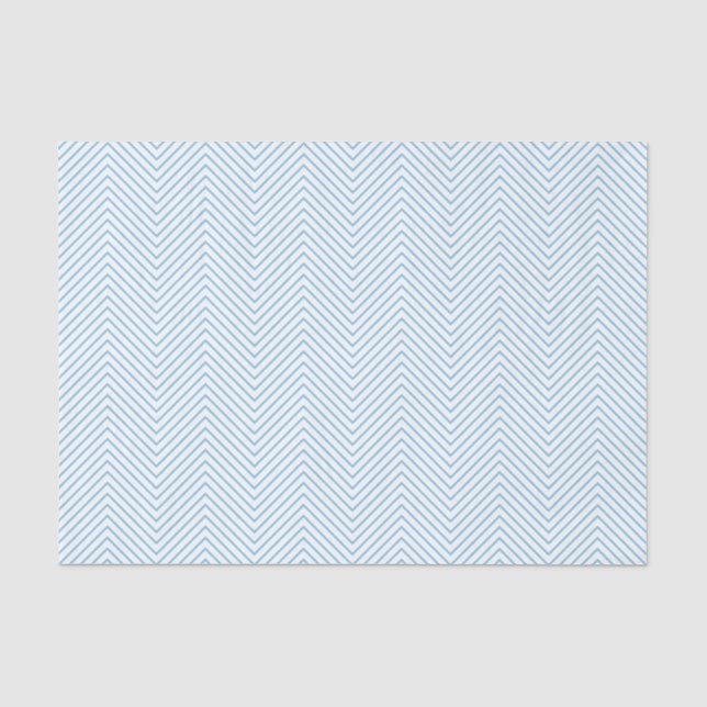 Seda Papel de tejidos de la línea Chevron - Azul claro  (Anverso)