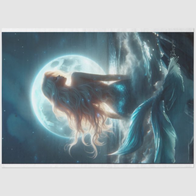 Seda Papel de tejidos de la luna de sirena (Anverso)