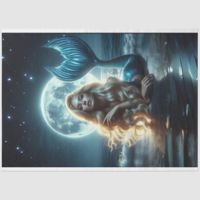 Seda Papel de tejidos de la luna de sirena (Anverso)