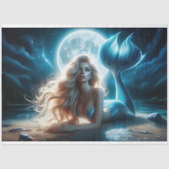 Seda Papel de tejidos de la sirena de la luna (Anverso)