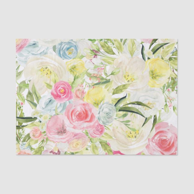 Seda Papel de tejidos de las flores de primavera | Flor (Anverso)