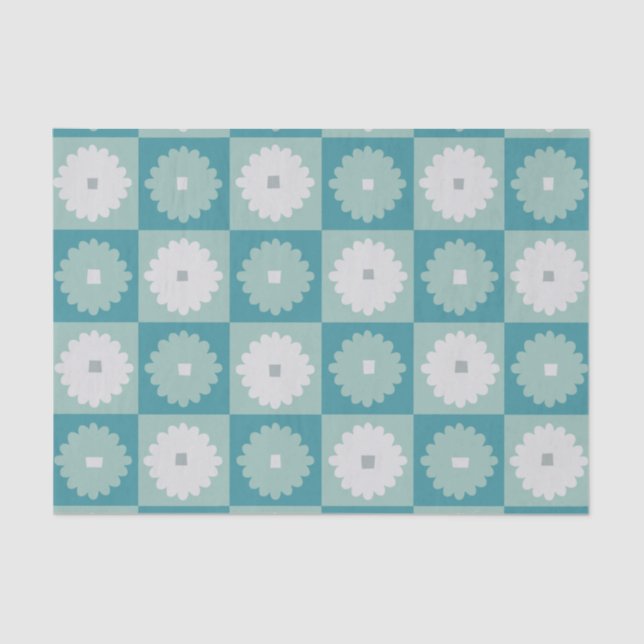 Seda Papel de tejidos de las flores geométricas moderna (Anverso)