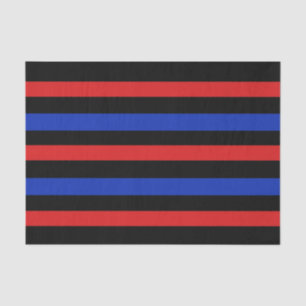 Seda Papel de tejidos de las franjas roja, negra y azul