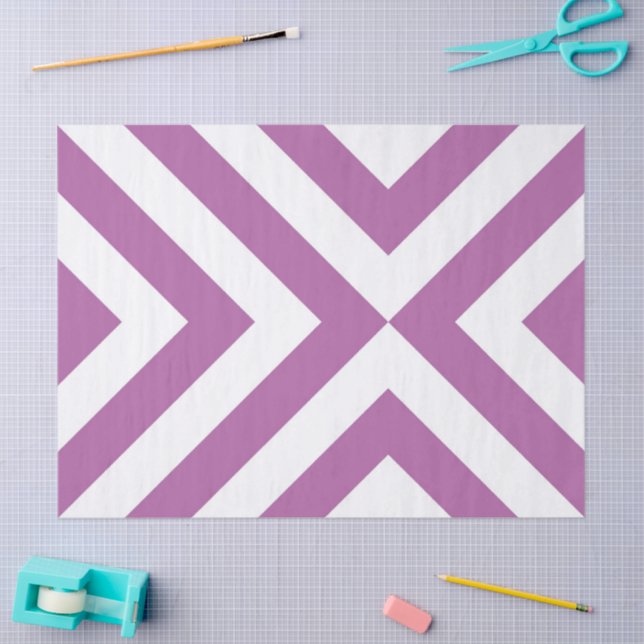 Seda Papel de tejidos de Lavanda y Chevrs Rosa (Artesanía)