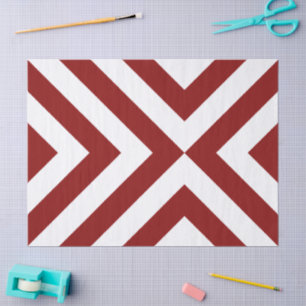 Seda Papel de tejidos de los Chevrons Rojo y Blanco