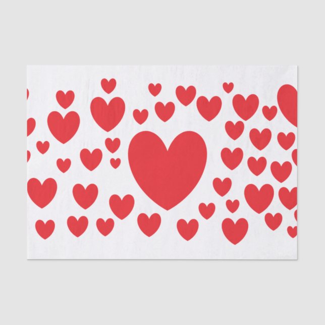 Seda Papel de tejidos de los corazones rojos (Anverso)