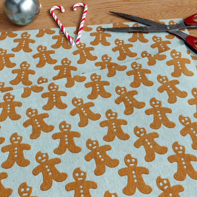 Seda Papel de tejidos de los Navidades del patrón del h (A pattern of cute gingerbread men Christmas cookies tissue paper just for you!)