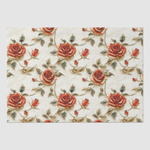 Seda Papel de tejidos de los Rosas de la cosecha de oro