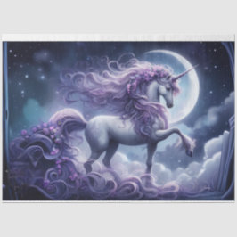 Seda Papel de tejidos de Luna Unicornio