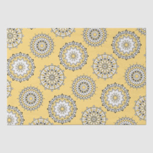 Seda Papel de tejidos de Mandalas amarillas