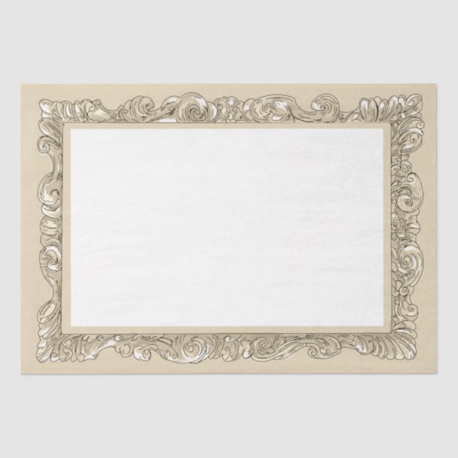 Seda Papel de tejidos de marco dorado antiguo para el m (Anverso)