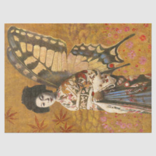 Seda Papel de tejidos de mariposa de vintage Geisha