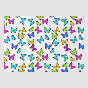 Seda Papel de tejidos de mariposas tropicales coloridas