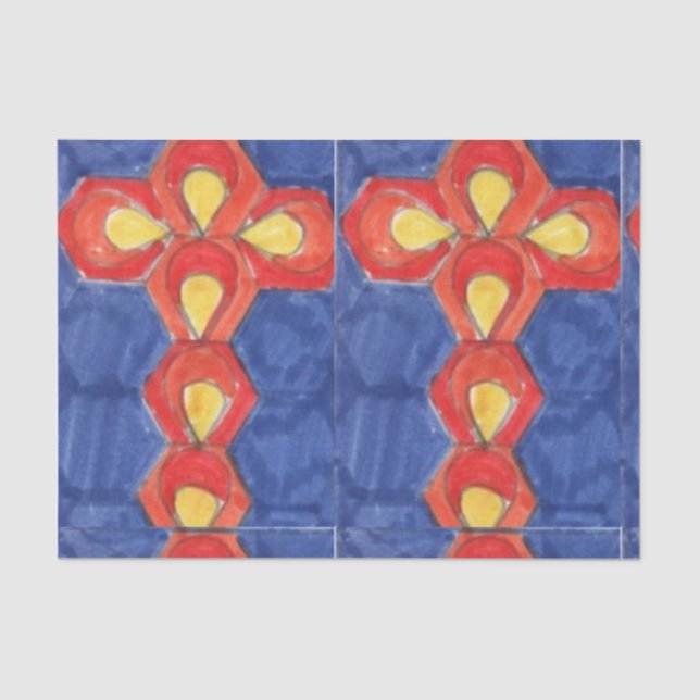 Seda Papel de tejidos de motivos cruzados (Anverso)