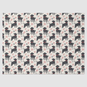 Seda Papel de tejidos de Navidades de perro negro