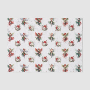 Seda Papel de tejidos de navidades Fe y Poinsettias