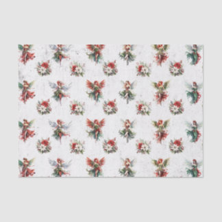 Seda Papel de tejidos de navidades Fe y Poinsettias