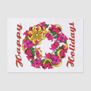 Seda Papel de tejidos de onda de Poinsettia
