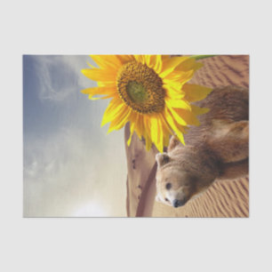 Seda Papel de tejidos de oso floral de girasol
