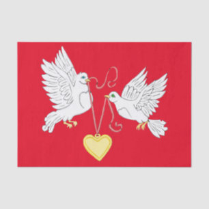 Seda Papel de tejidos de palomas de amor