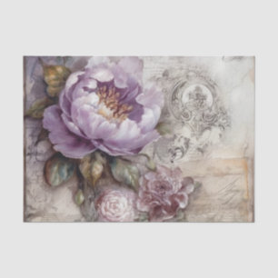 Seda Papel de tejidos de peonies de lavanda con inspira