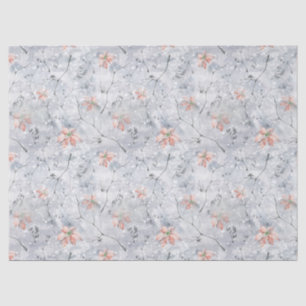 Seda Papel de tejidos de poinsettia con escarcha