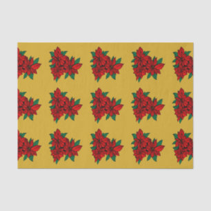 Seda Papel de tejidos de poinsettias