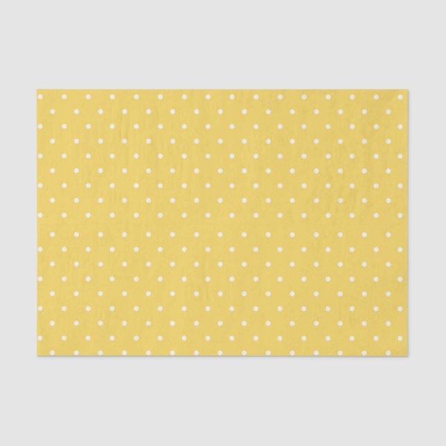 Seda Papel de tejidos de puntos de polka amarillo y bla (Anverso)