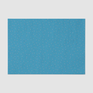 Seda Papel de tejidos de puntos de polka azul y blanco