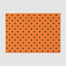Seda Papel de tejidos de puntos de polka negro/naranja
