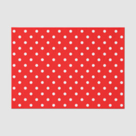Seda Papel de tejidos de puntos de polka rojo