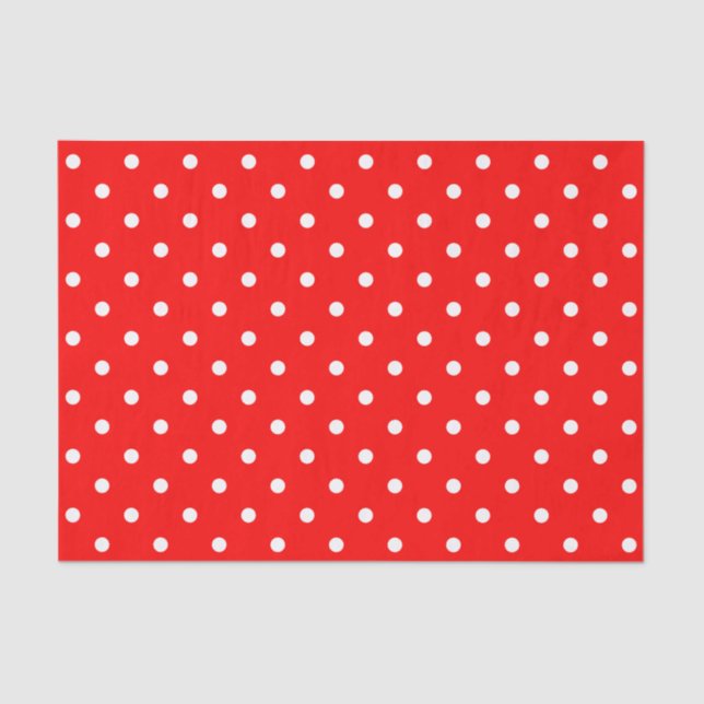 Seda Papel de tejidos de puntos de polka rojo (Anverso)
