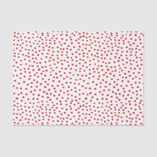 Seda Papel de tejidos de puntos de polka rojo (Anverso)