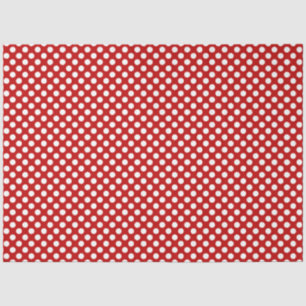 Seda Papel de tejidos de puntos de polka rojo y blanco
