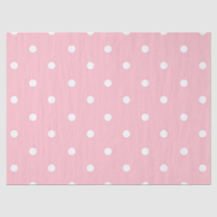 Seda Papel de tejidos de puntos de polka rosa blanco