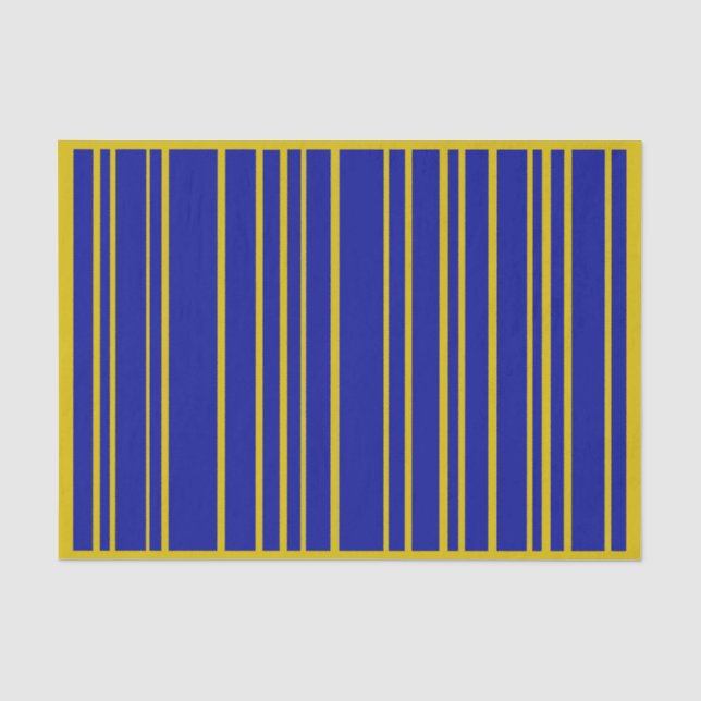 Seda Papel de tejidos de rayas azules y doradas (Anverso)